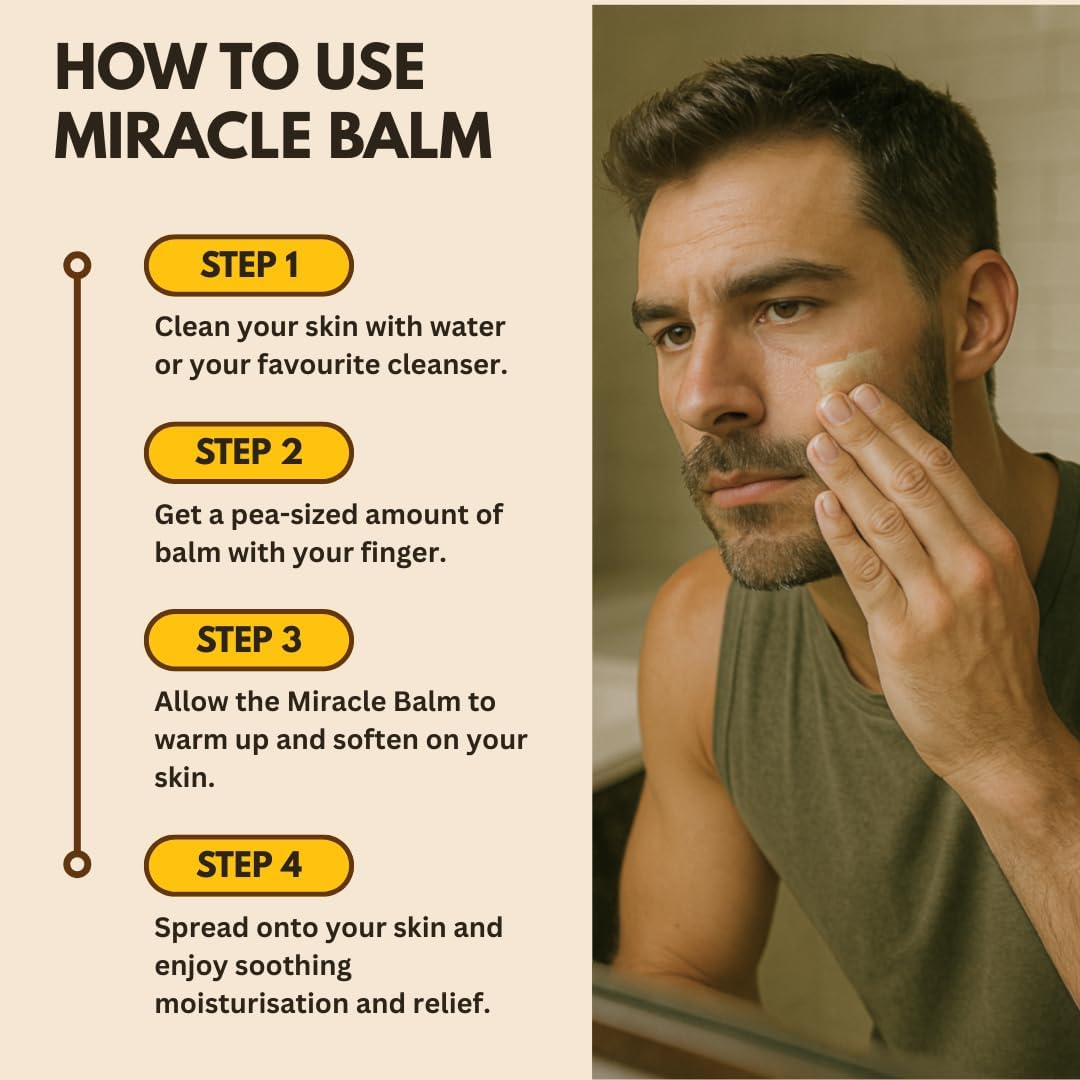 Ancient Glow Miracle Balm &ndash; Grass-Fed Tallow Balm with Honey Facial Moisturiser | 100% Natural Skincare | Deep Hydration for Dry, Sensitive, and Irritated Skin (Unscented 60G)