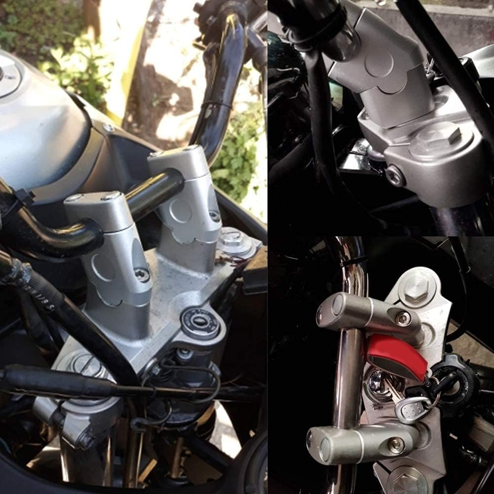 2 Pcs Universal Handlebar Risers for Motorcycle, 7/8 Inch Handlebar Risers Mount Clamp Handle Bar Riser with Accessory Kit(Black) image number 4