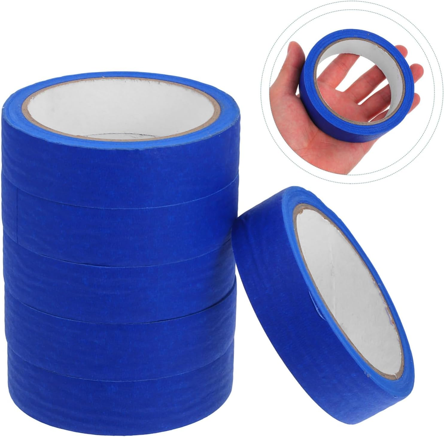 6Rolls Masking Tape Writable Adhesive Tape for Auto Painting and Craft Projects Each Stickiness for Precise Application for Labeling and Painting Supplies image number 4