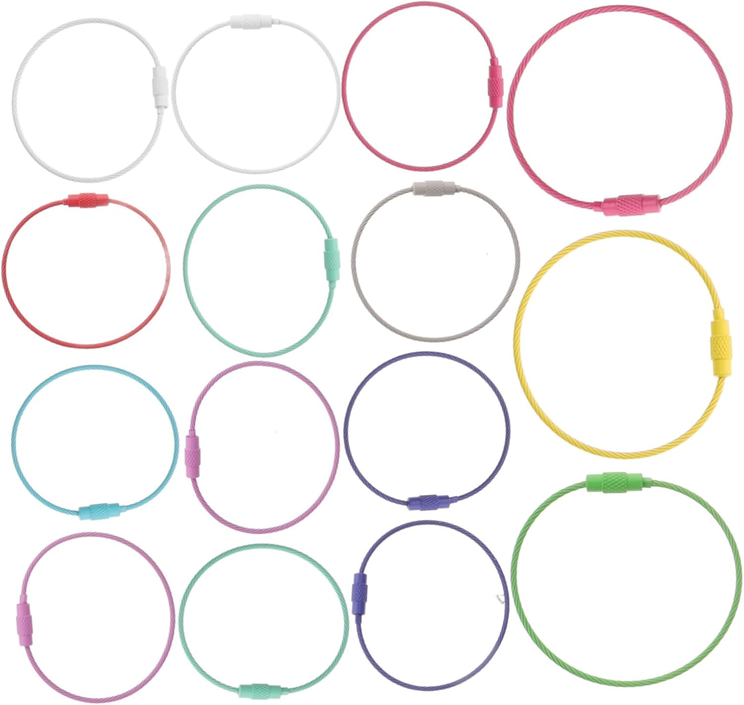 WOFASHPURET 60Pcs Keyring Circle Loop Lanyard Cable Wire Keychain Cable Luggage Tag Rings