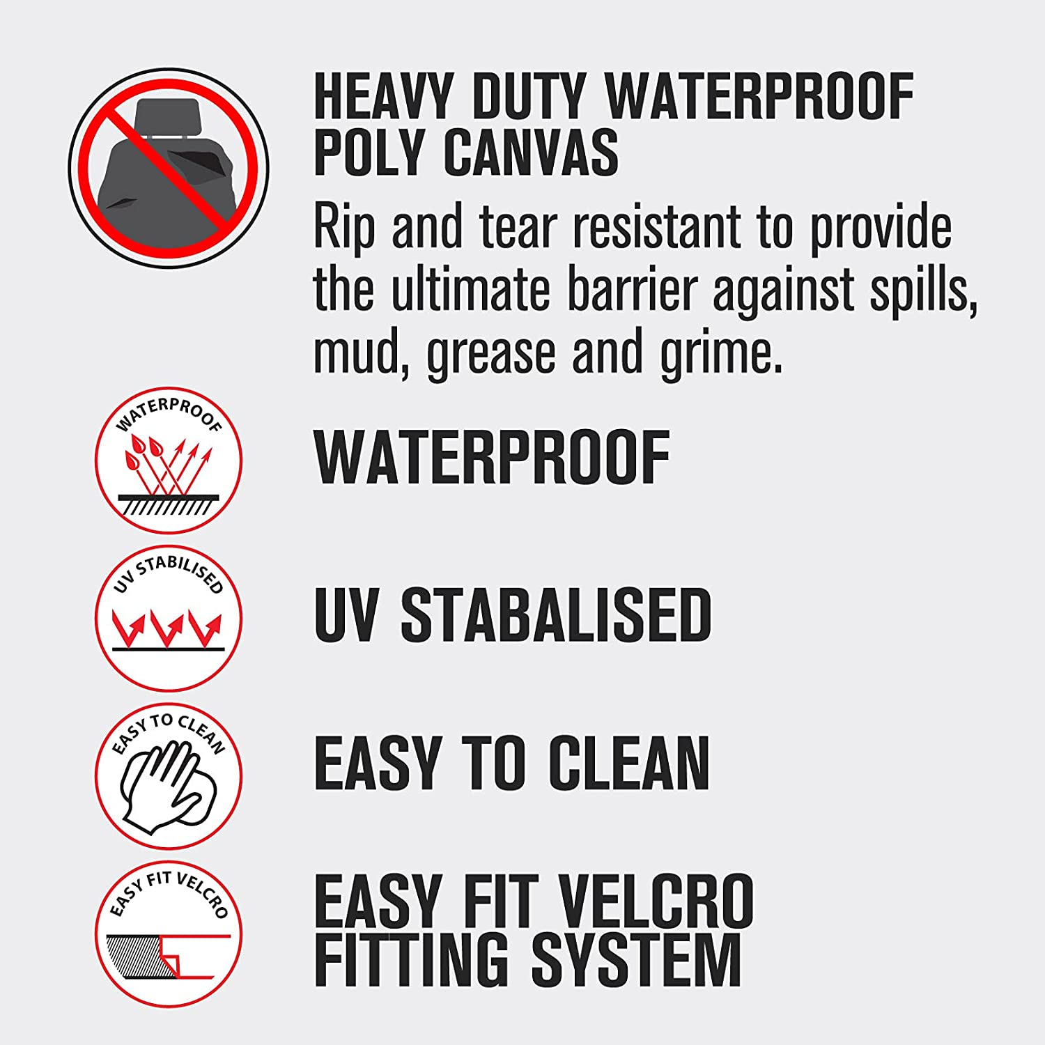 For Holden Trailblazer RG SUV 2016-2020 TRADIES Rear (Row 2) Black Canvas Seat Cover image number 5