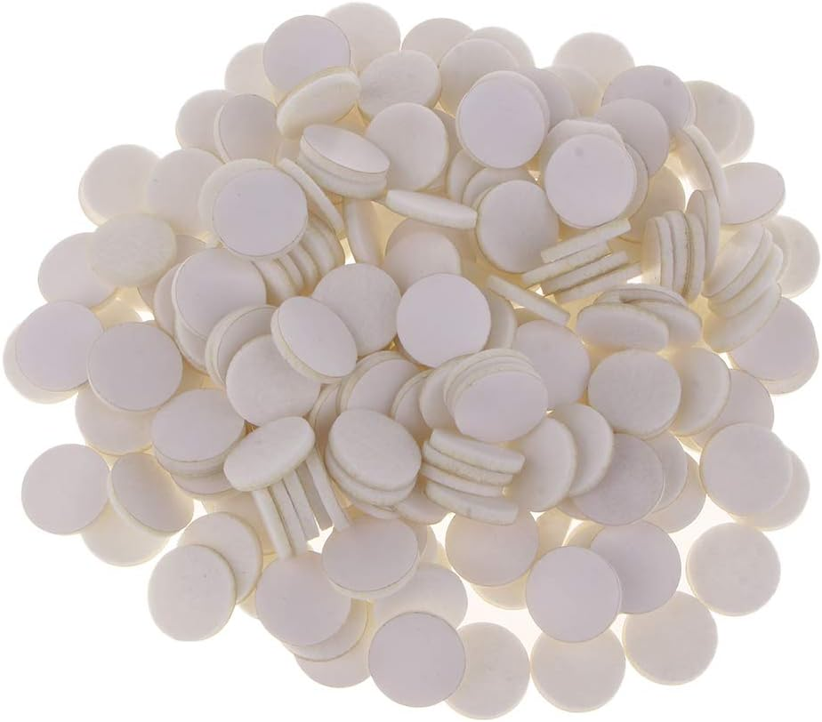 Baosity 200 Pieces 21Mm Oil Pad Colorful Felt Pads round Refill Pads for Perfume Locket Necklace Pendant Bracelet Essential Oil Diffuser Locket Accessories - White image number 2
