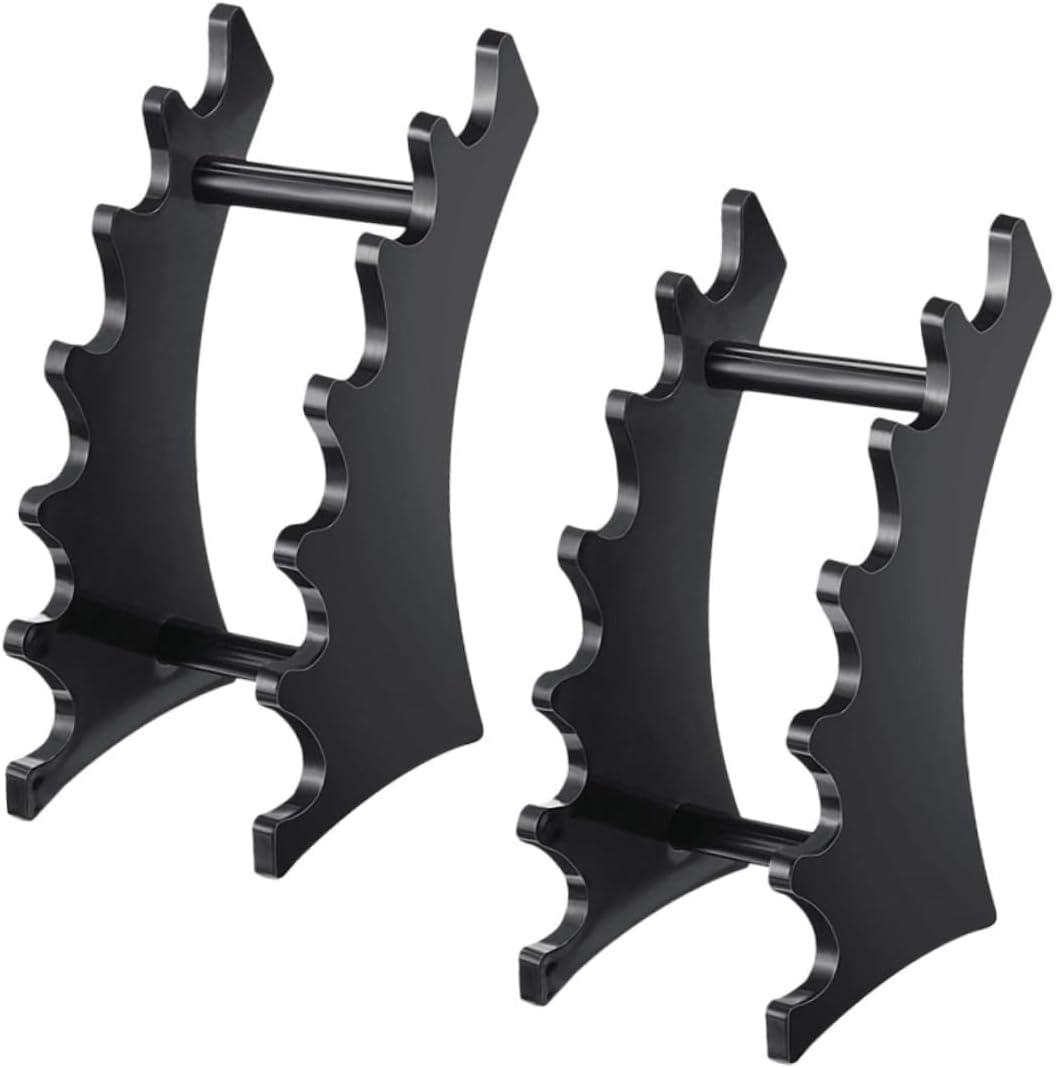 FOMIYES Transparent Acrylic Pen Holder for Desk, 2Pcs Eyeliner Eyebrow Pencil Display Rack, Office Writing Pens Organizer, Arc-Shaped Makeup Stand