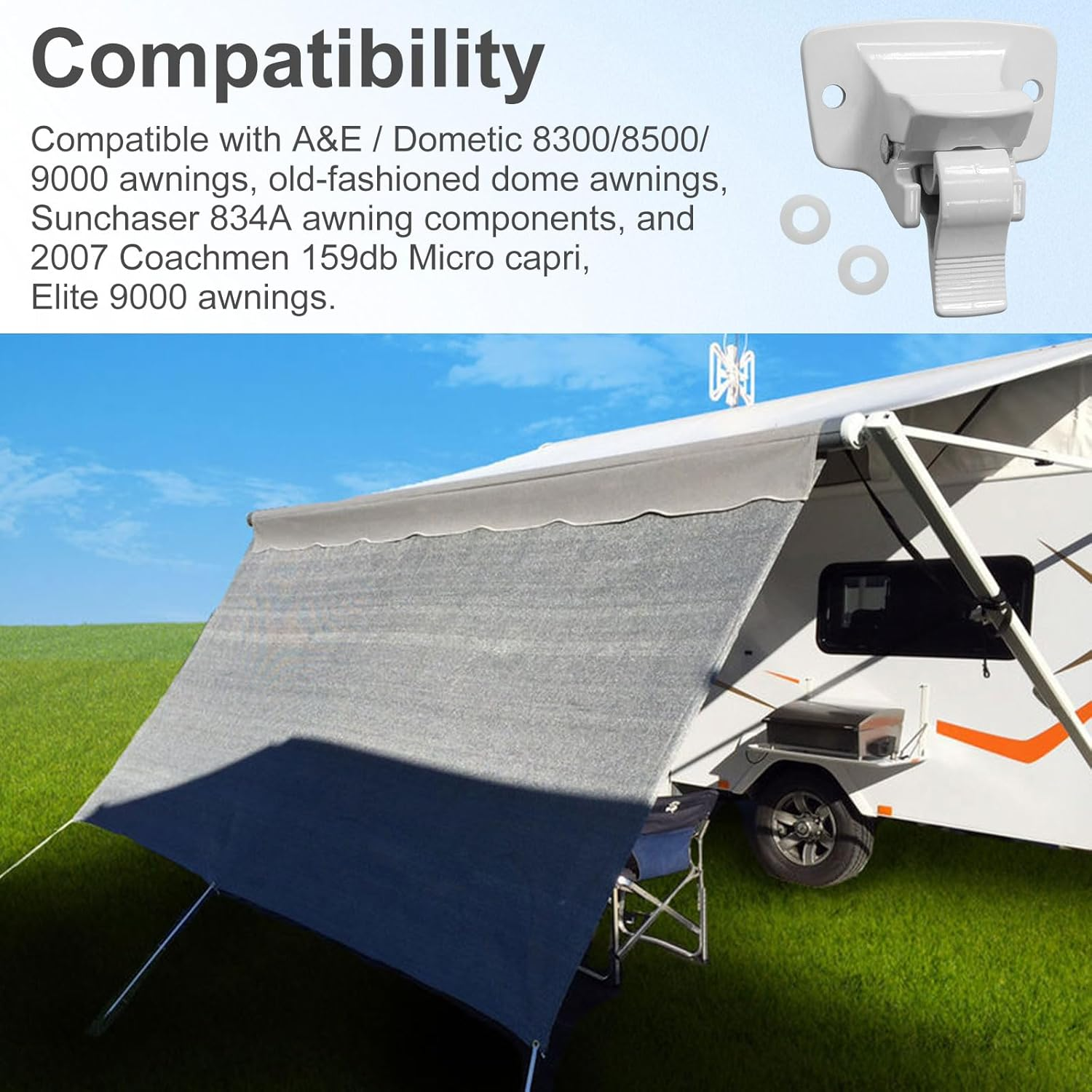 3314067.004B Wall Mount Bracket Bottom Bracket Assembly Fits for Dometic and Sunchaser Awning Parts RV Camper Trailer Replacement image number 3