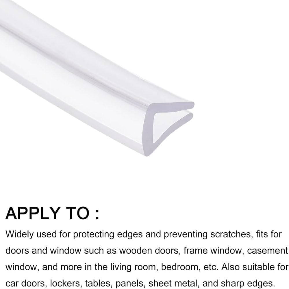 Transparent Trim Seal,Pvc U Shaped Edge Protector Channel for 3-5Mm Thick Furniture, Doors and Vehicles Clear Flexible Sealant Guard against Scratches and Damage, Durable Waterproof DIY Trim Molding image number 6