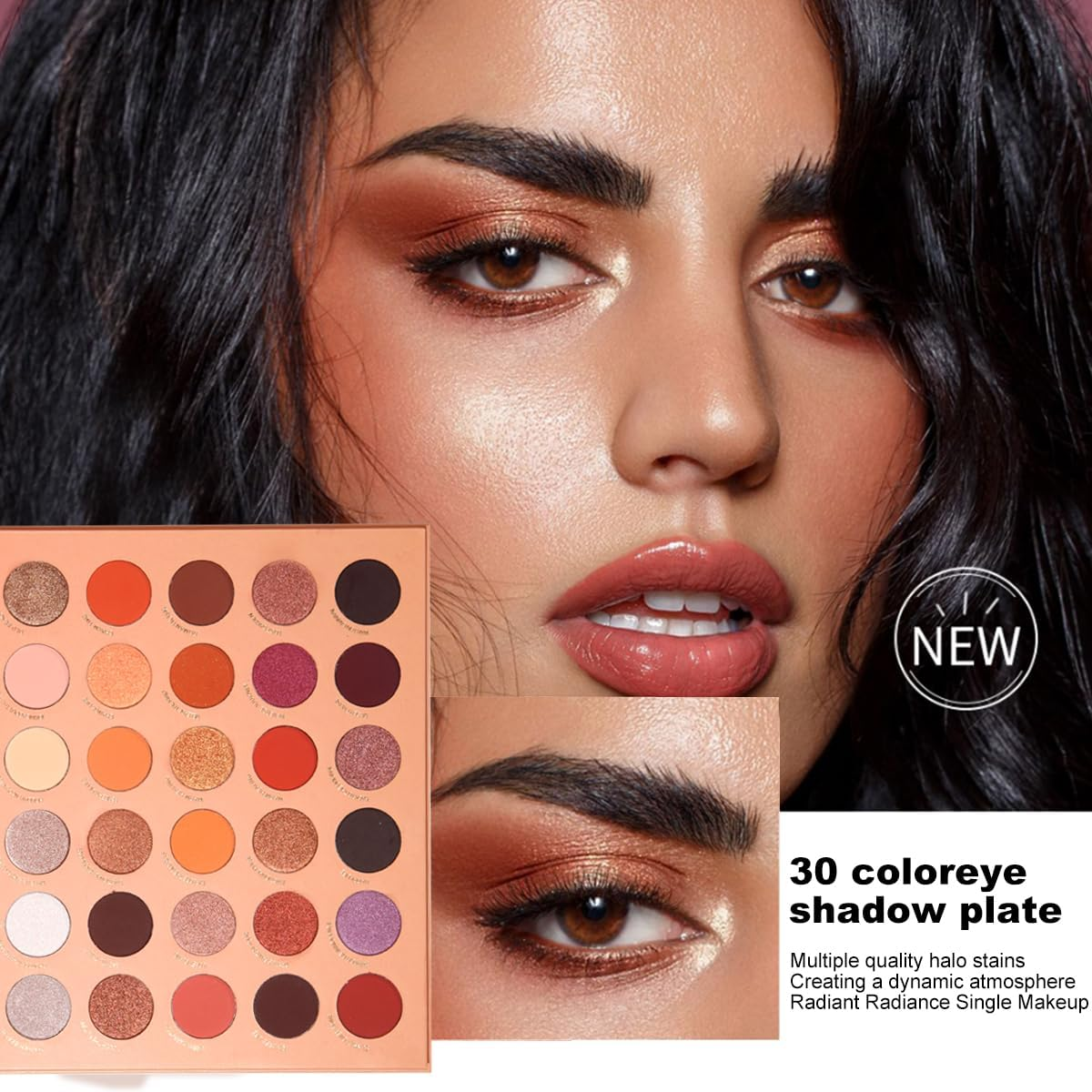 Maffick 30 Color Shadow Palette- Black Smoky Makeup with Shimmering Pearl Eyeshadow for a Radiant, Dramatic Look (03) - 03 image number 4