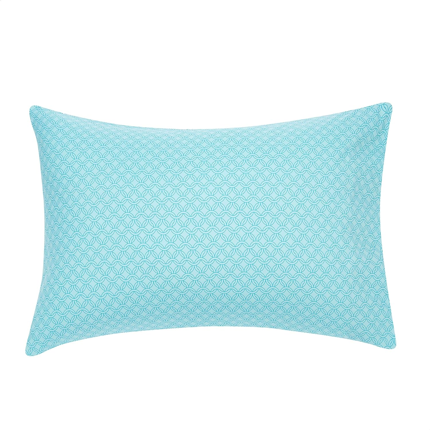 Amazon Basics Lightweight Microfiber Bed-In-A-Bag Comforter 7-Piece Bedding Set, Full/Queen, Industrial Teal, Geometric image number 3