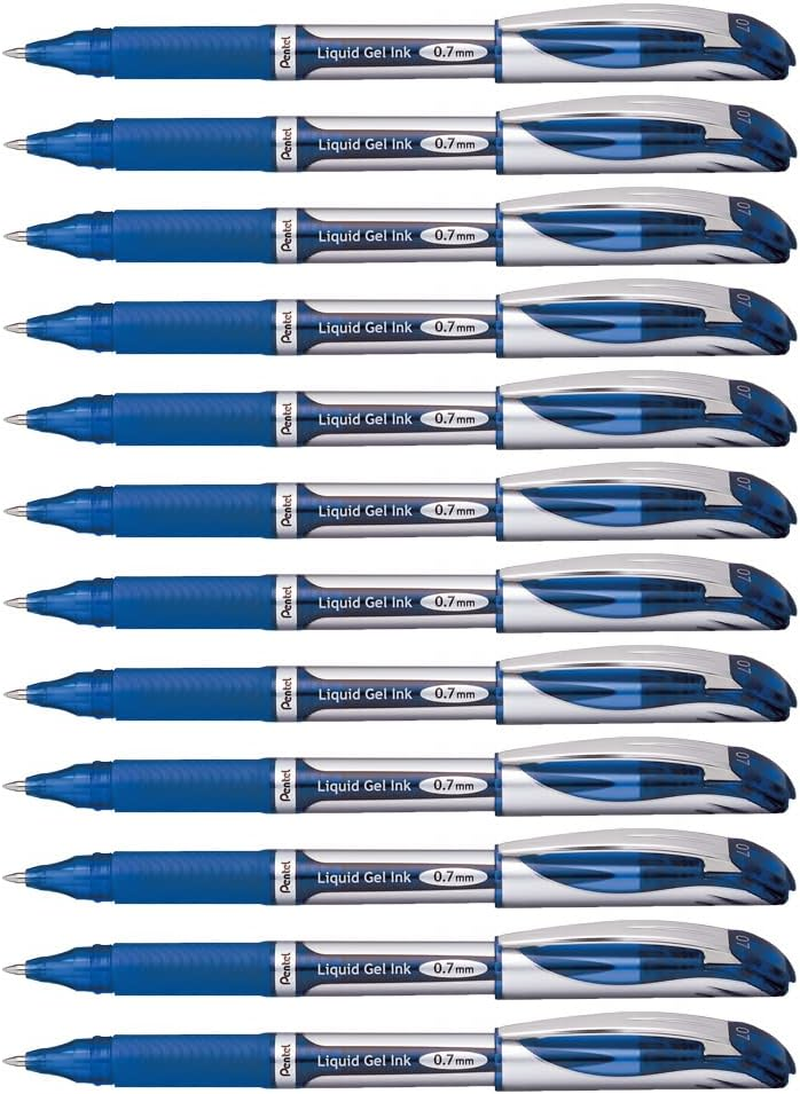 Pentel Energel Liquid Gel Pen 0.7Mm Medium Nib Black Ink, Box of 12 Pens (BL57-A)