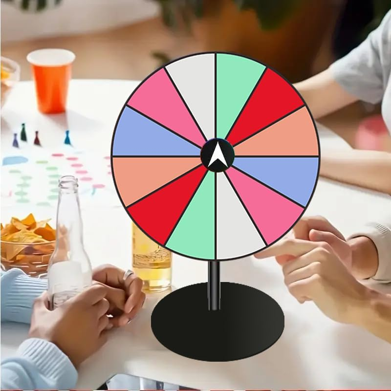 Prize Wheel 8 INCH Tabletop Roulette Wheel of Fortune Spin for Engaging Home Parties, Trade Show, Carnival Events,Party Birthday Wedding Housewarming 1 Set image number 2