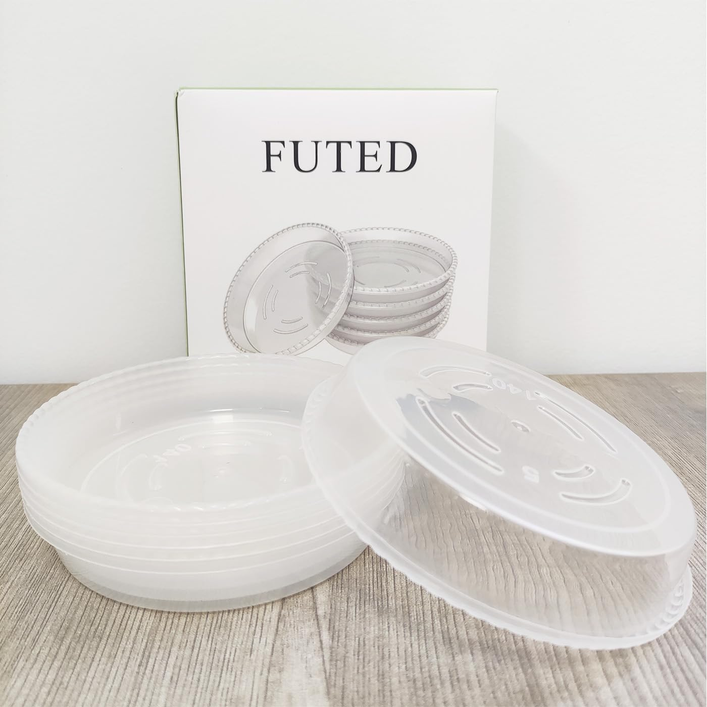 6 Pack Clear Plant Saucer 5 6 8 10 12 14 Inch, Plastic Plant Trays for Indoor, round Flower Plant Pot Saucer, Sturdy Plant Water Catcher Tray image number 1