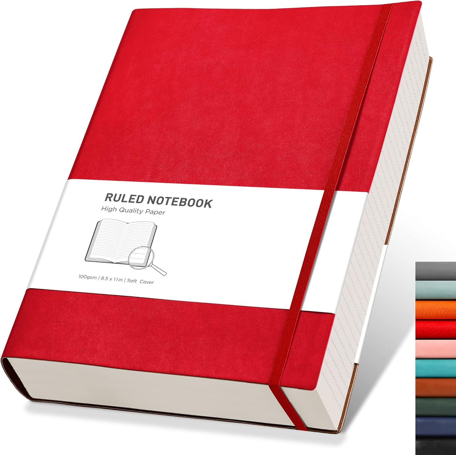 RETTACY Notebook B5 Lined - Thick Diary with 320 Numbered Pages, 1 Back Pocket and High-Quality Soft Cover for Women and Men in the Office or School, 19 X 25 Cm - Cyan image number 1