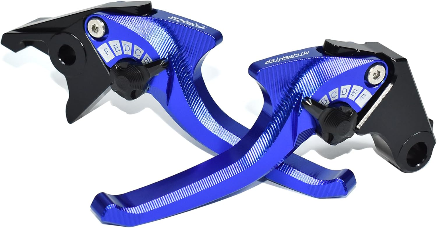 2 Fingers Shark Short Brake Clutch Lever Set Compatible with Aprilia Tuareg 660 2021-2024, CNC Aluminum Alloy Made (Black)