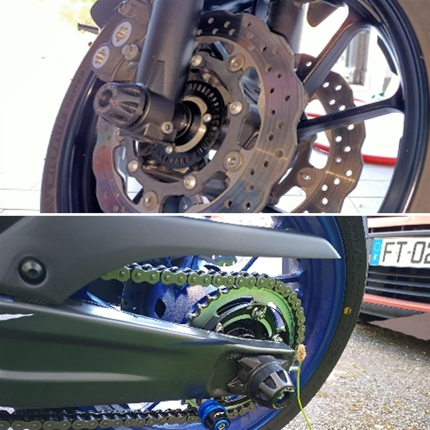 Motorbike Frame Sliders for Y┐AMAHA MT 09 Tracer 9 GT Motorcycle Accessories Wheel Hub Block Protection MT09 2021 2022 Front Rear Axle Fork Crash Slider (Color : Black, Size : 1 Pair)