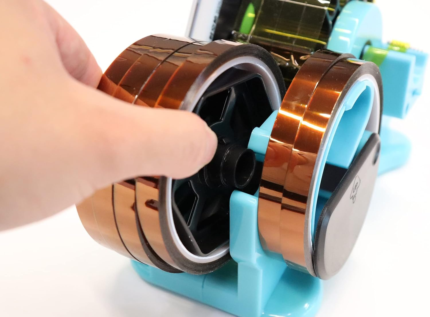 Blue Heat Tape Dispenser Sublimation - Multiple Roll Cut Heat Tape Dispenser Sublimation for Heat Transfer Tape, Semi-Automatic Tape Dispenser with Compartment Slots and 1" & 3" Double Reel Cores - Pink image number 2