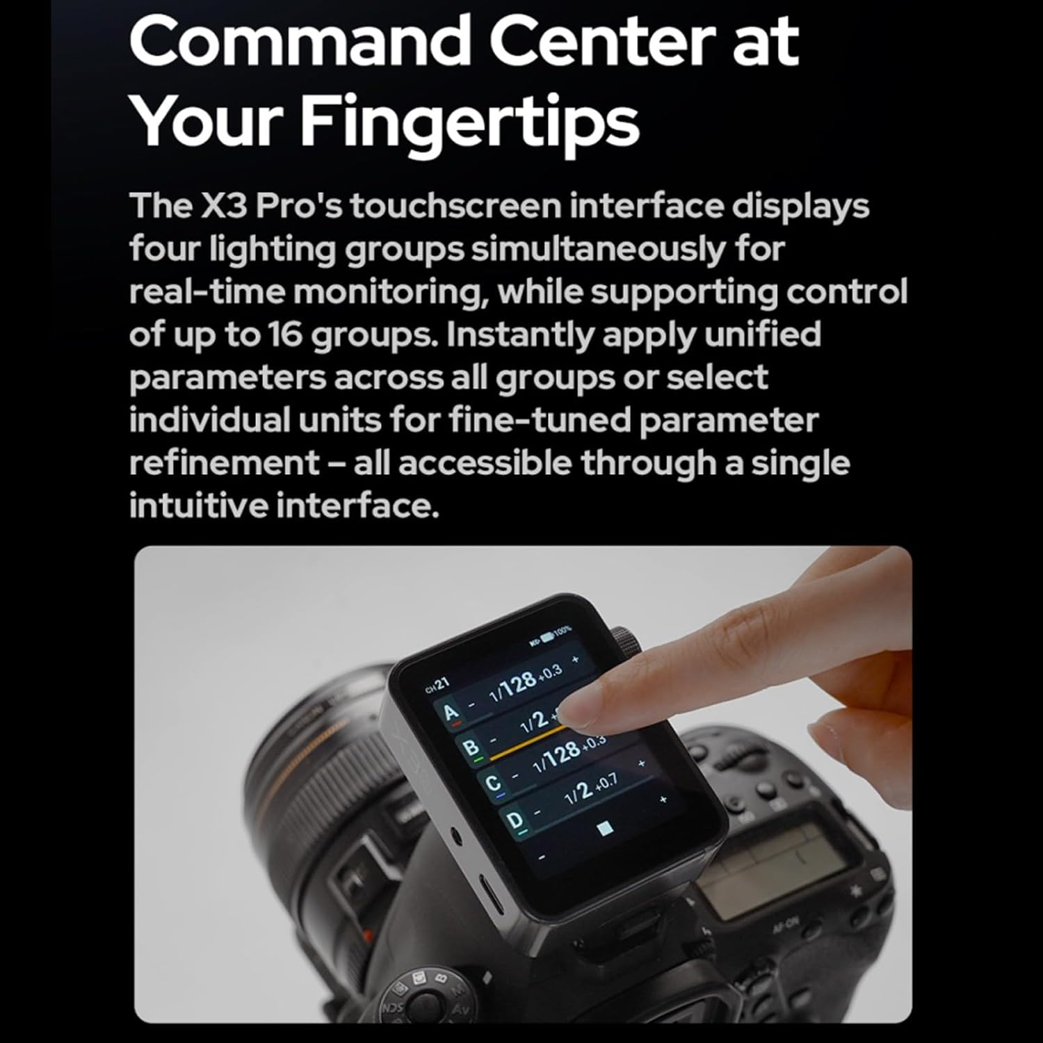 Godox X3 Pro S X3Pro S Touchscreen TTL Flash Trigger for Sony, 2.4G Wireless, 2.4" LCD Screen, Bluetooth Integration & APP Control, Wireless Speedlight Transmitter for Sony Cameras image number 4