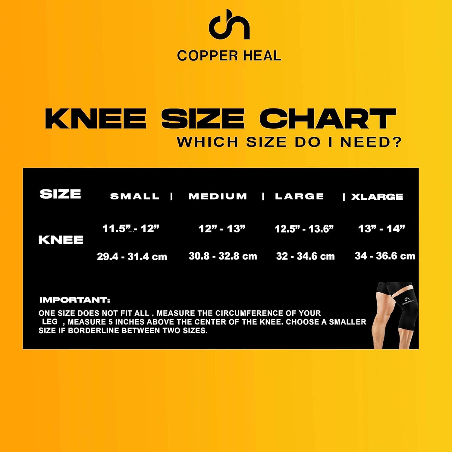 COPPER HEAL Knee Compression Sleeve - Knee Brace GUARANTEED with Highest Copper Infused Content to Support Stiff Sore Muscles and Joints, Meniscus Tear & Patella Stabilizer Strap