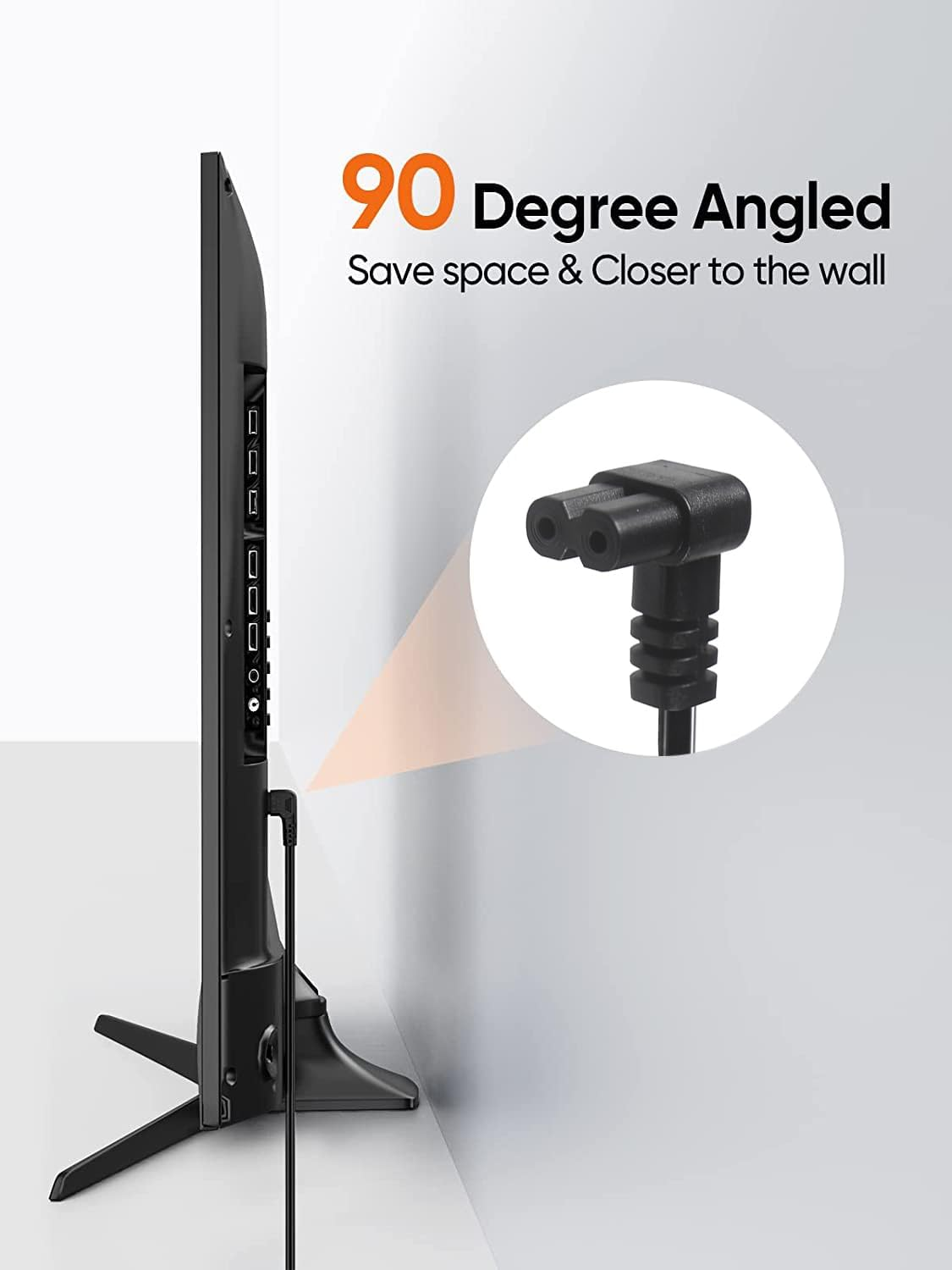 Aus 2Pin Mains Plug L Shape Figure 8 Angled C7 Power Cord 3M Australia Iec-C7 Power Cable 2X0.75Mm2 2 Cores for TV Xbox PS4 image number 4