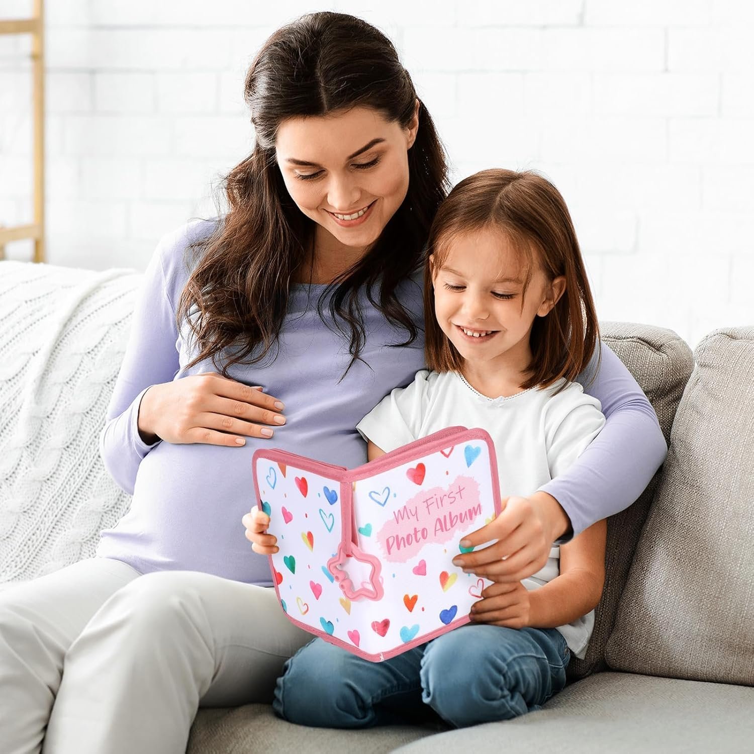 Baby'S My First Family Album Soft Photo Cloth Book Pink Heart My First Book of Photos Baby Memory Album Gift Holds 4X6 Pictures for Babies Newborn Toddler & Kids Baby Shower image number 3