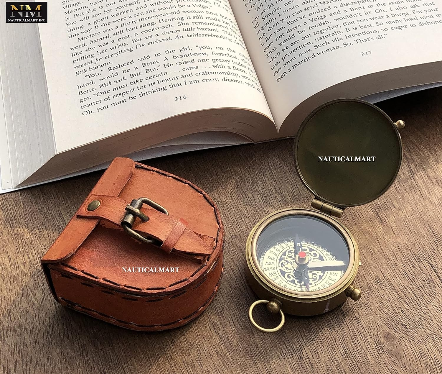 Not All Who Wander Are Lost Engravable Compass - Pocket Compass - Brass Compass with Leather Case - Pirates Compass - Gift Compass - Camping Compass - Confirmation Gift Idea - Baptism Gifts - Keepsake image number 4