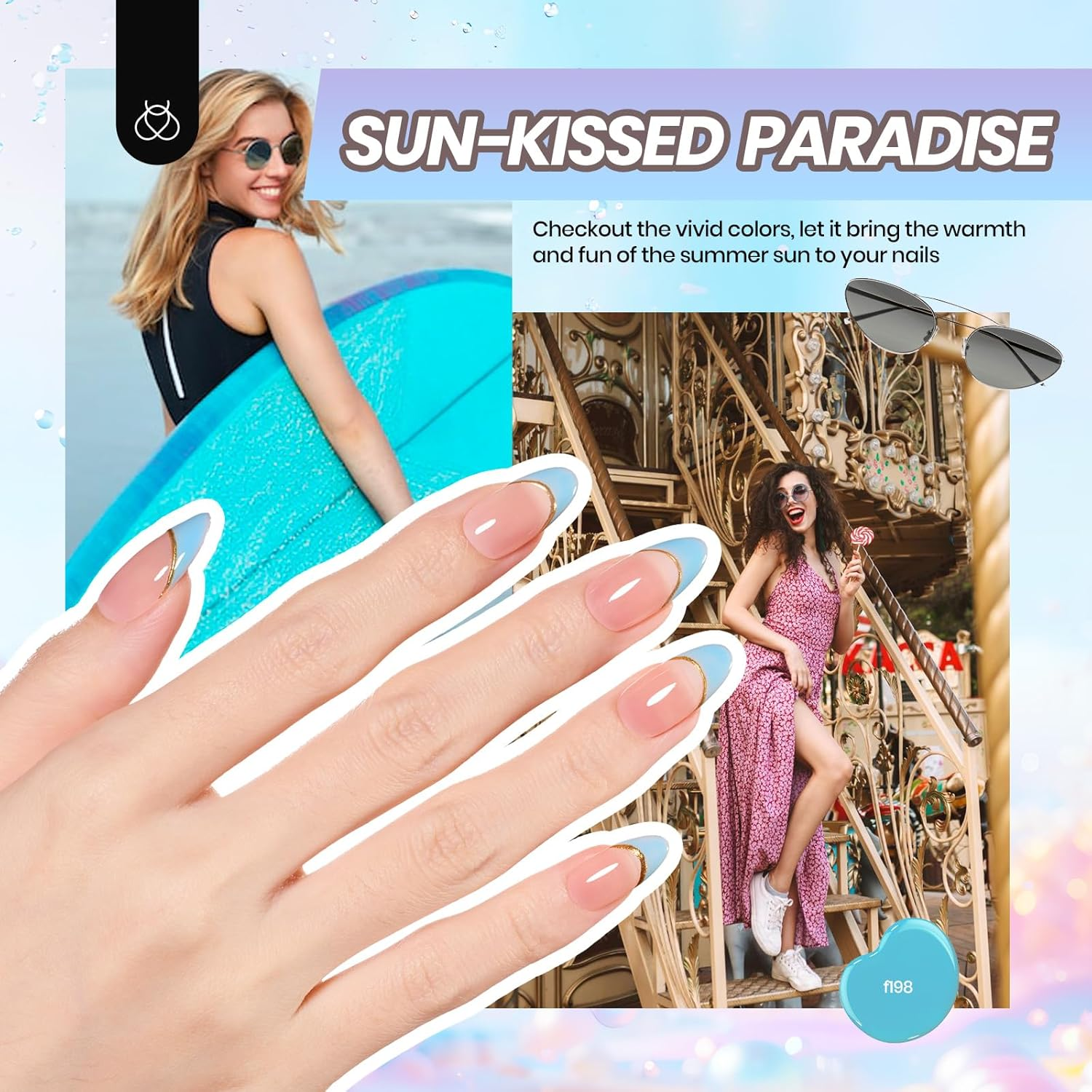 Beetles Gel Nail Polish Kit with U V Light - 32 Colours Four Seasons Glow Nail Polish Kit 54 Pcs with Base, Matte & Glossy Top Coat, Soak off DIY Manicure Starter Kit for Women and Teens image number 3