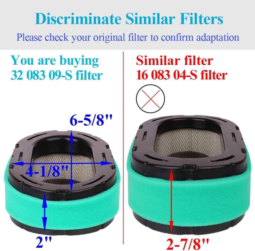 KH-32-883-09-S1 Air Filter Fit Kohler KT745 KT740 KT735 KT730 KT725 KT715 Engine Cub Cadet XT1 XT2 Lawn Mower, Premium 32 083 09-S Air Filter