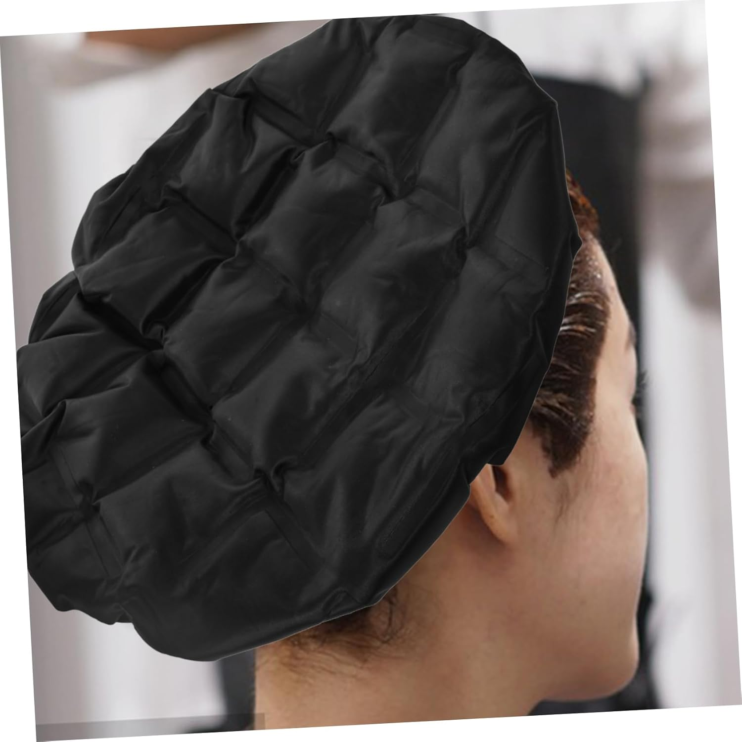 NIYANGLE Hair Conditioning Cap Deep Conditioning Hat for Heat Diffuser Steaming Gel Material Hair Treatment Cap Reusable for Coloring and Masking image number 3