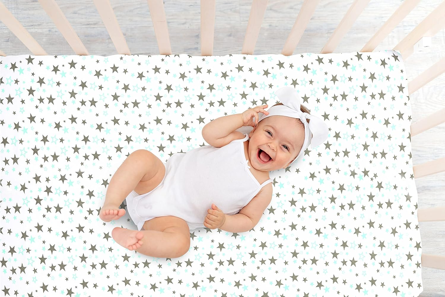 Baby Bassinet Sheet Set for Girl, 3 Pack, Universal Fitted for Oval, Hourglass & Rectangle Bassinet Mattress, Fitted Sheets Size 32 X 16 X 4 Inches image number 4