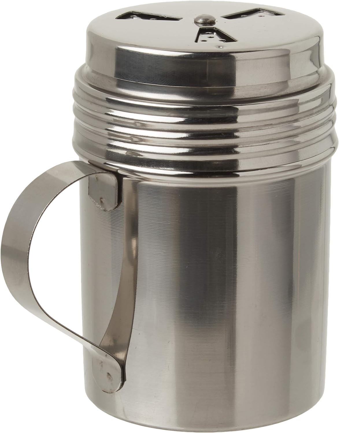 Tablecraft, 10 Oz, Silver Stainless Steel Dry Rub Shaker with Handle, 10-Ounce image number 4