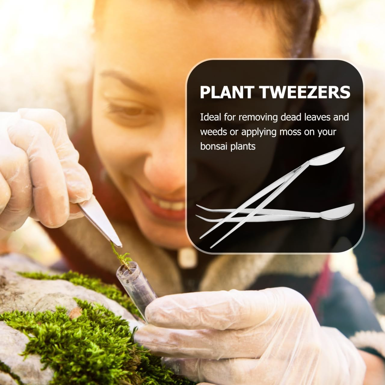 GANAZONO 2Pcs Bonsai Multipurpose Tool Succulent Rake Straight Bonsai Succulent Rake Aquascaping Tool Kit Bonsai Curved Tip Tools Aquarium Stainless Steel image number 2