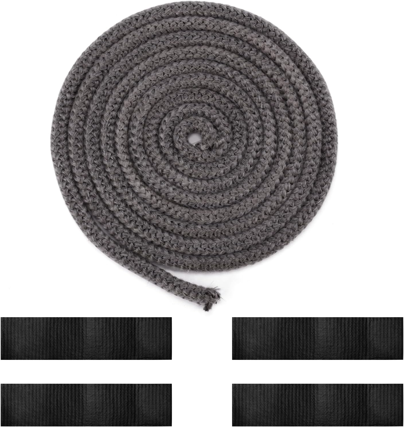 Fireplace Seal Rope, 0.39Inx13.12Ft Graphite Impregnated Fiberglass Rope Seal Gasket Replacement Wood Stove Door Gasket for Fireplaces Stoves Wood Burning