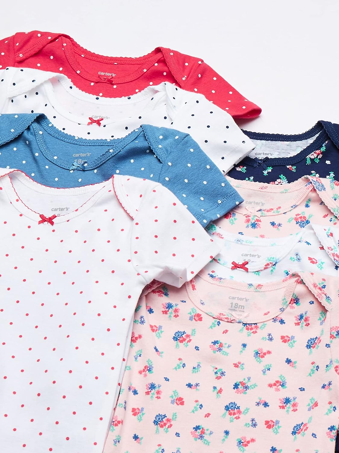 Carter'S Baby Girls' 8-Pack Short-Sleeve Bodysuits image number 4