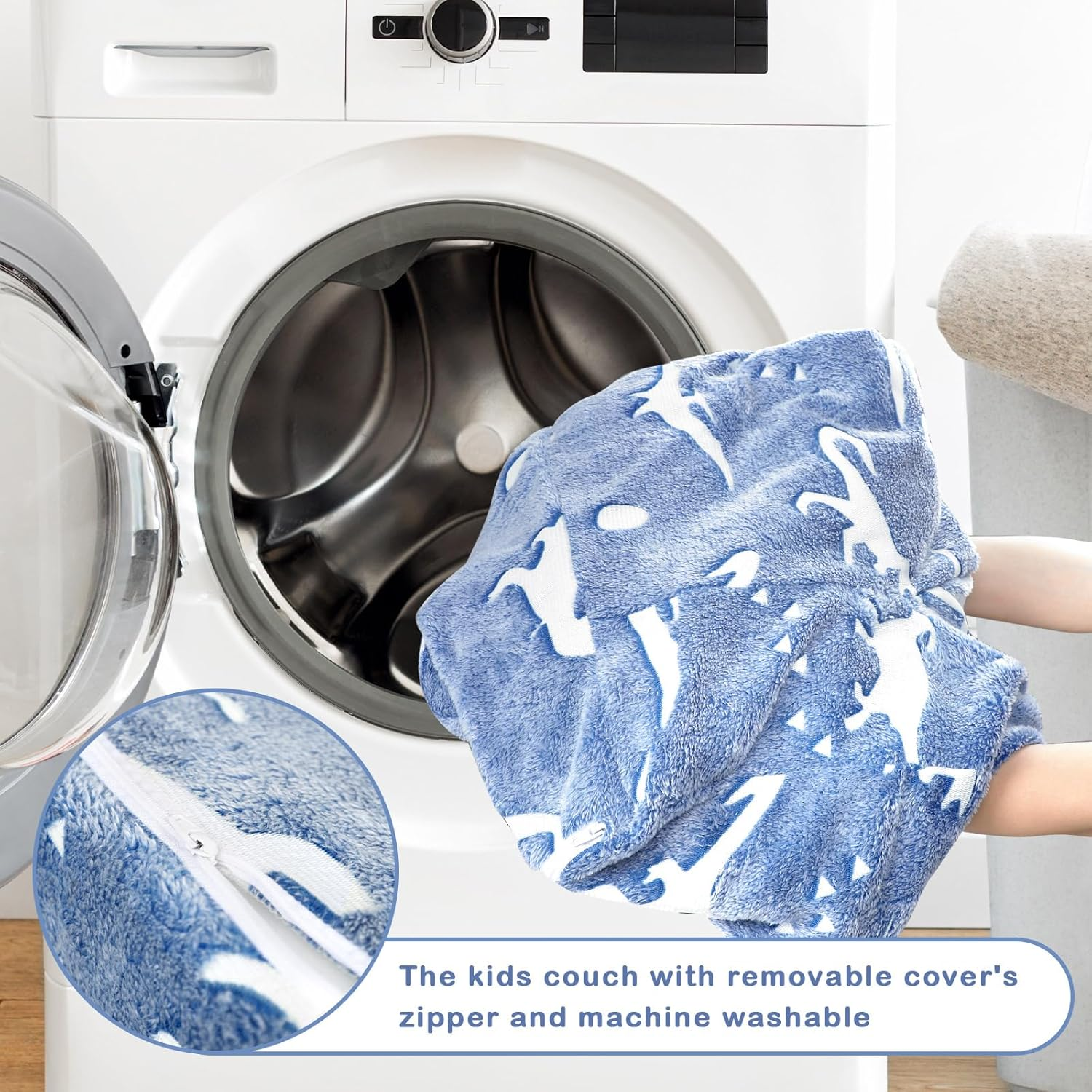 TANOFAR Kids Couch, Toddler Chairs Comfy, Kids Sofa for Boys Ages 1-6, Toddler Foam Couch Glow in the Dark, Soft Comfortable, Cute Dinosaurs