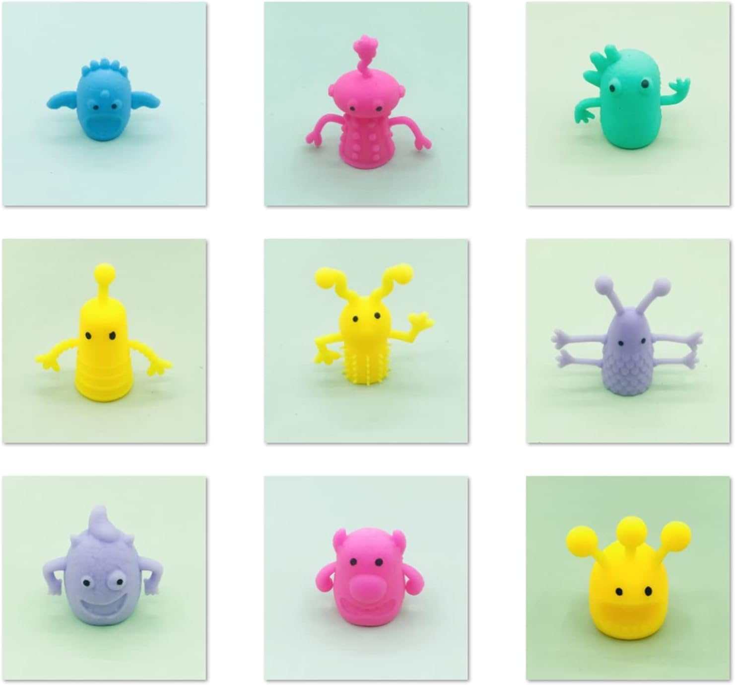 20 PCS Cute Monster Stretchy Finger Puppets, Soft Rubber Fidget Toys for Role Playing, Party, Christmas image number 1