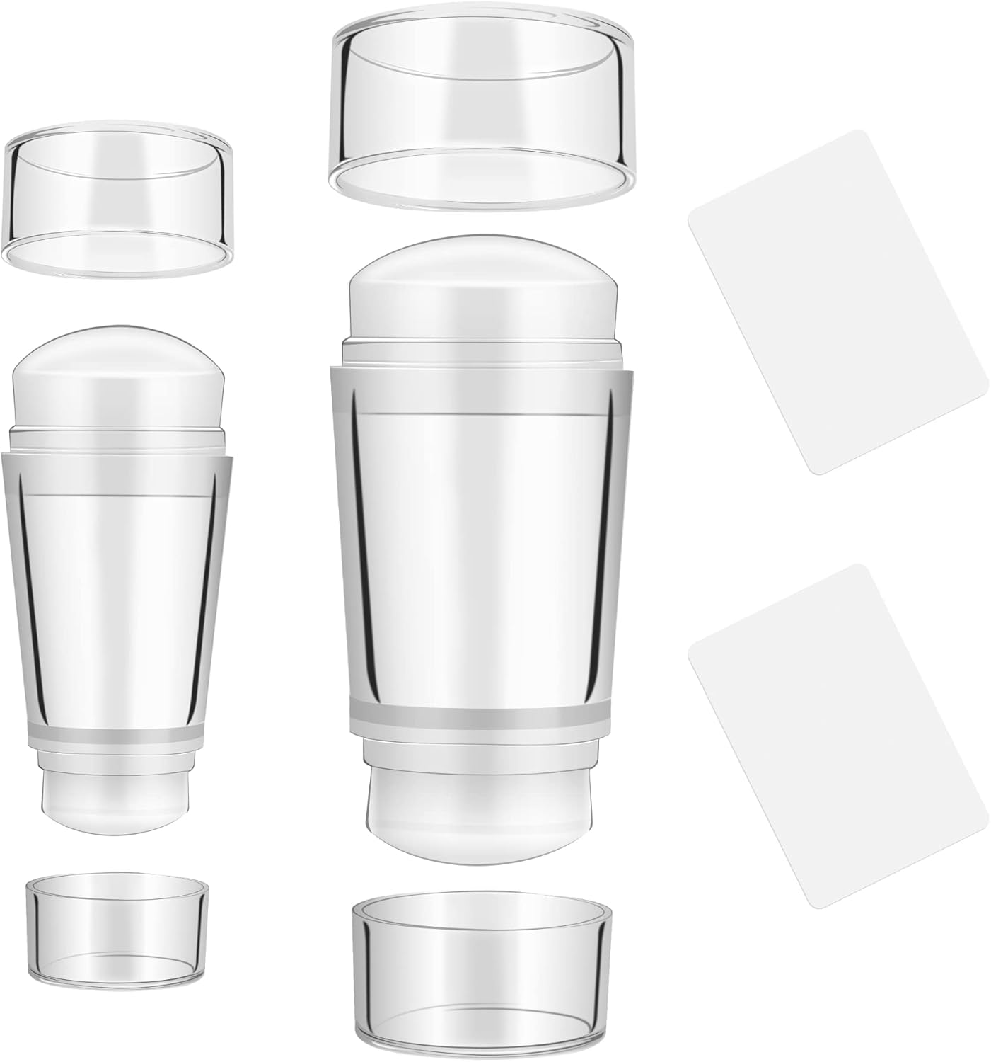 2 Set Double Sided Nail Stamper Clear Silicone Stamping Jelly with Scraper DIY Manicure Nail Art Tool image number 6