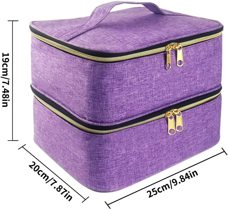 Hosoncovy Nail Polish Organiser, Removable 2-Layer Nail Polish Storage Bag, Nail Polish Travel Carry Bag for Nail Polish Tool Kit image number 6