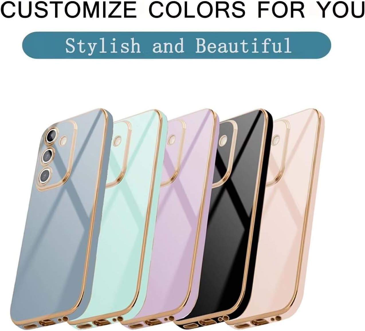 ATISIJIE Case for Samsung Galaxy A16 Mobile Phone Case Original, Ultra Thin Electroplated Soft Silica Gel Scratch-Resistant TPU Mobile Phone Case, Simple Stylish Shiny Protective Cover Case Black image number 4