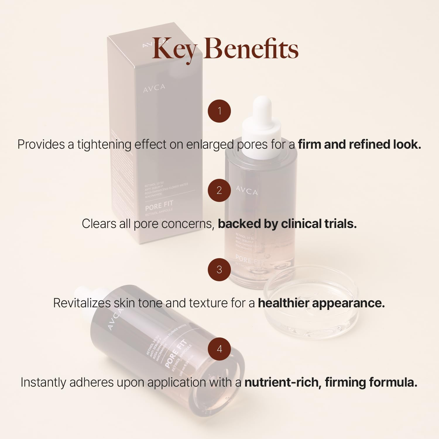 AVCA Retinol Pore Tightening Serum 100Ml &ndash; Niacinamide Oil Control, Minimizes the Look of Pores for Oily/Combination Skin, Lightweight K-Beauty