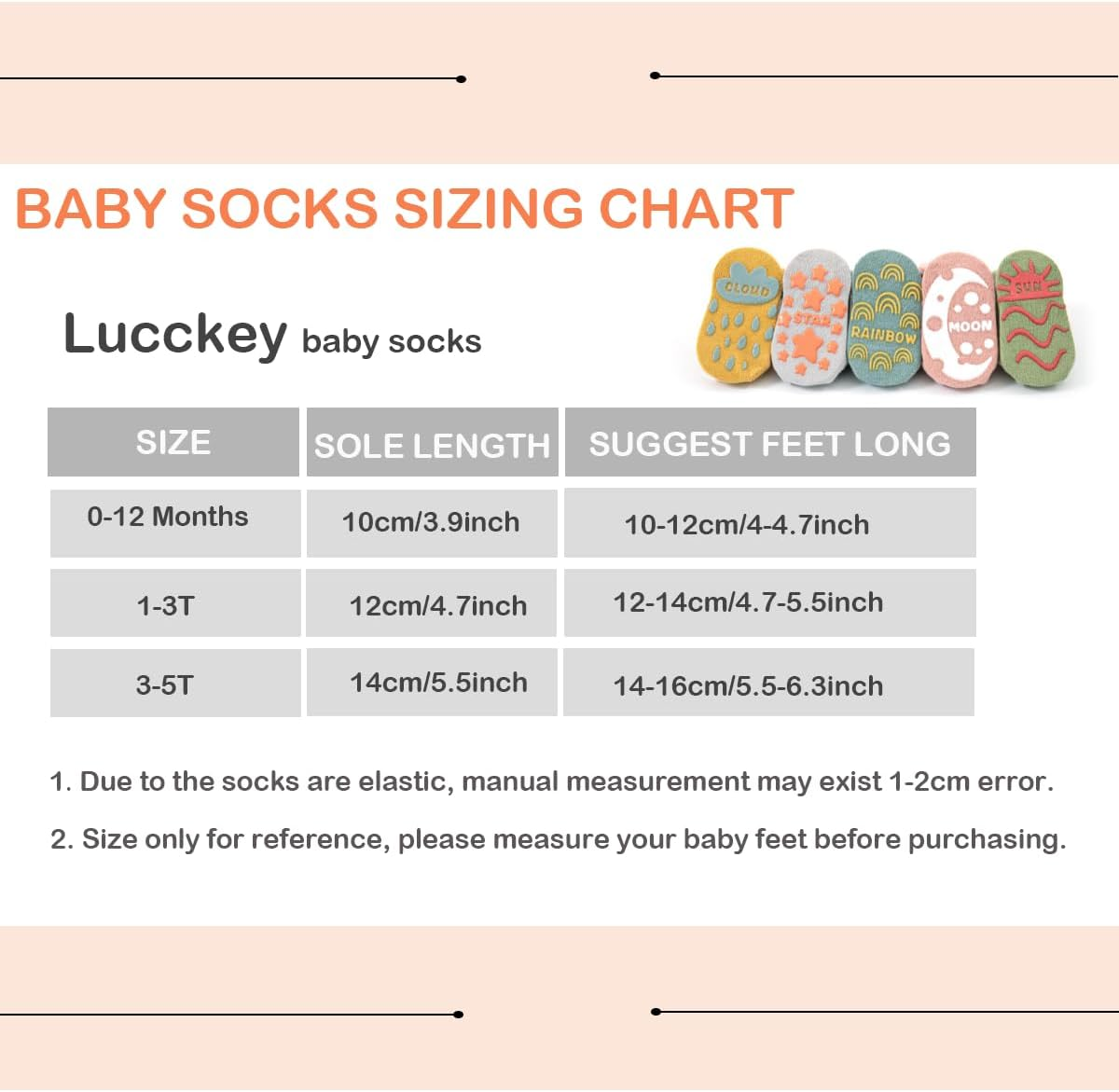 Baby Socks with Grip 5 Pairs, Ultra-Soft Cotton Anti-Slip Toddler Crew Socks for 0-12 Months/1-3/3-5/ Years Old Boys Girls Kids Infant Non Slip Ankle Socks Unisex Crawling Socks for Babies image number 6