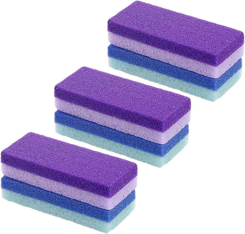 6 Pcs Professional Pedicure Foot Exfoliating Sponge Dead Skin Exfoliator Callus Remover Purple and Blue