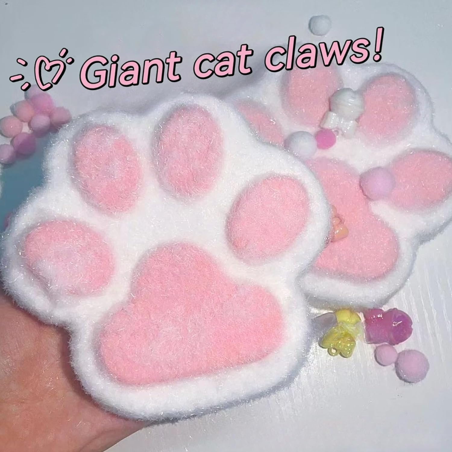 5 Inch Big Cat Paw Squishy Toys for Stress Relief, Cute Cat Paw Design, Adorable Soft Squeeze Toys for Kids and Adults (Pink) image number 4