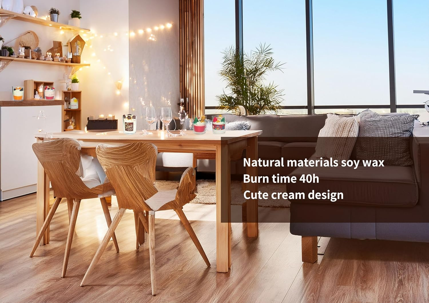 Aroma Candle Soy Wax Cute Decoration Handmade Dessert Cream Flavor Soft Smell Burn Time 40H (Mermaid Tail) image number 2