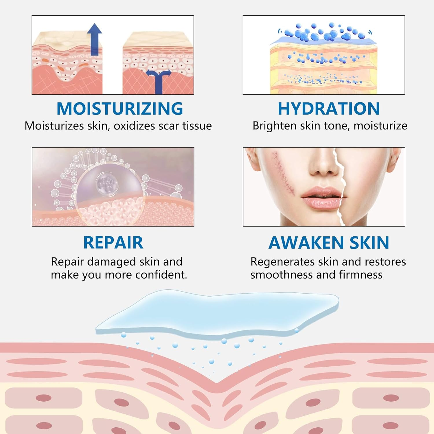 Clear Silicone Scar Sheets for Face & Body &ndash; Medical-Grade Silicone Gel, Improves & Heals Scars, Waterproof, Breathable, Easy to Cut (Roll Size 0.98" X 59", 2.5Cm X 1.5M) image number 3