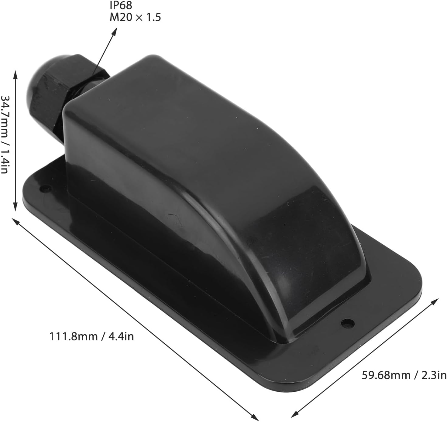 TOPINCN Solar Entry Gland Waterproof Housing for &sup2; to &sup2; Cable RV Boat Yacht Roof for Outdoor Use (Black)