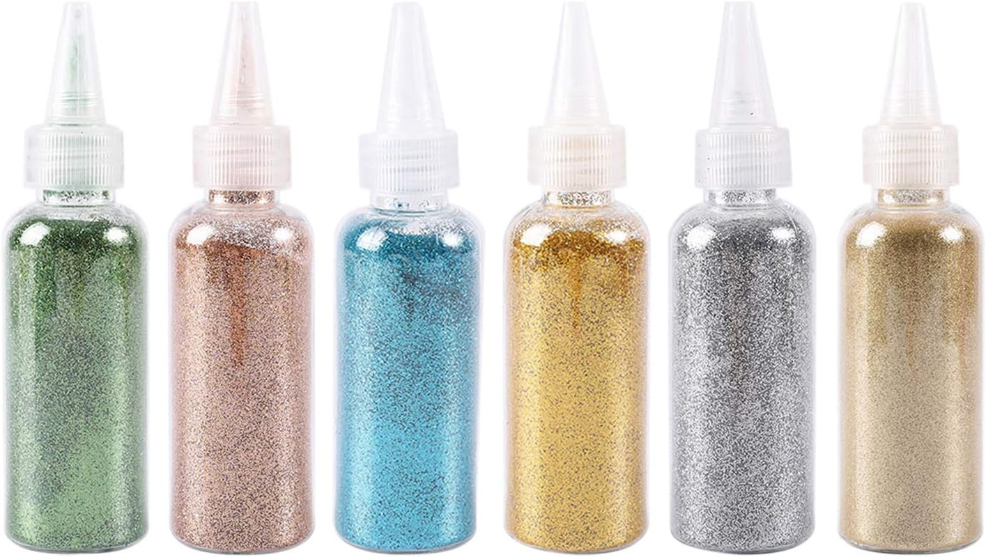 6 Pcs Nail Powder Cosmetic Glitter Nail Art Decoration Manicure Tool Professional for Beginners