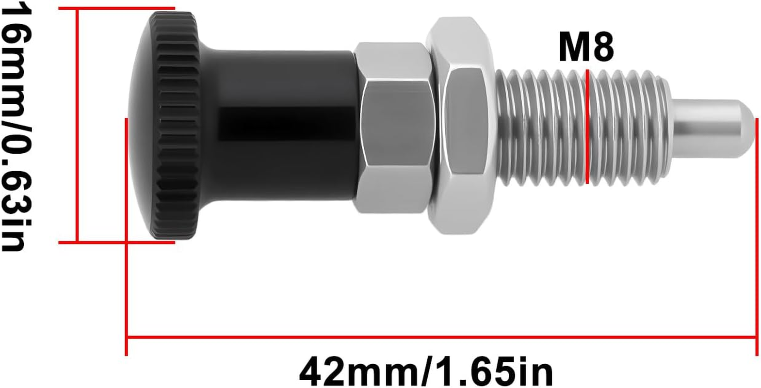 LT Easiyl M8 Reset Type Spring Pin Stainless Steel round Head Spring Indexing Pin Suitable for Mechanical Equipment Fixtures Molds image number 1