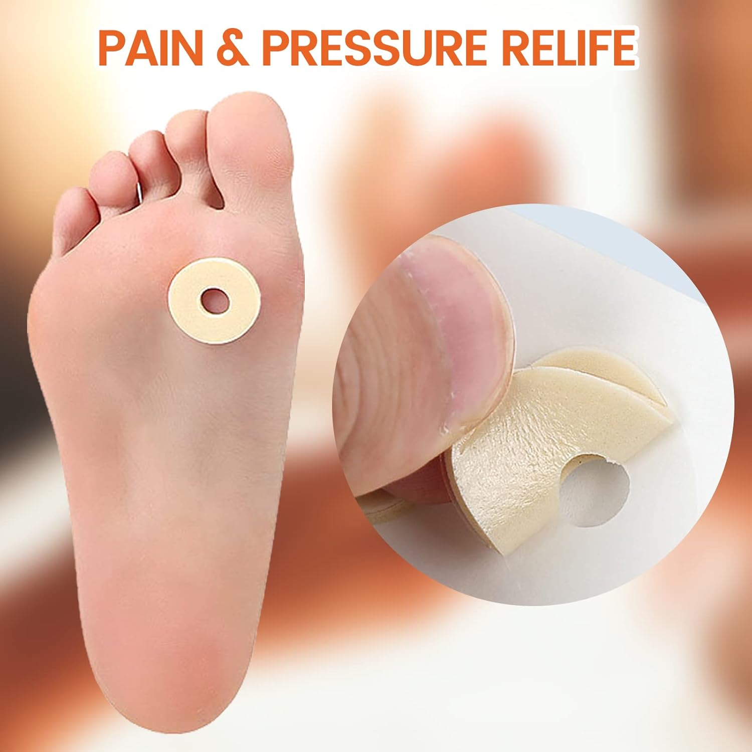 60 Pieces Corn Cushions, Soft Latex Foam Self Adhesive Callus Pads Corn Pad anti Friction Reduce Foot and Heel Pain, 4 Models (60 Pieces) image number 4