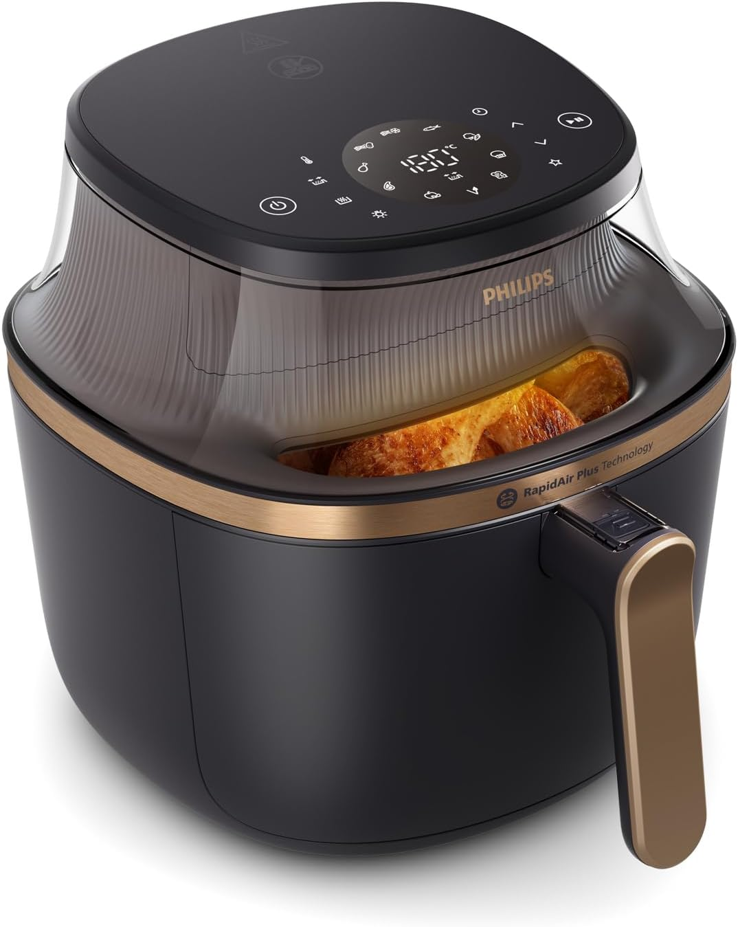 Philips Airfryer 3000 Series 7.2L, Cooking Window, 16-In-1 Airfryer, Rapidair plus Technology, Fat Removal, Homeid Recipe App, Easy to Clean (NA342/00) image number 2