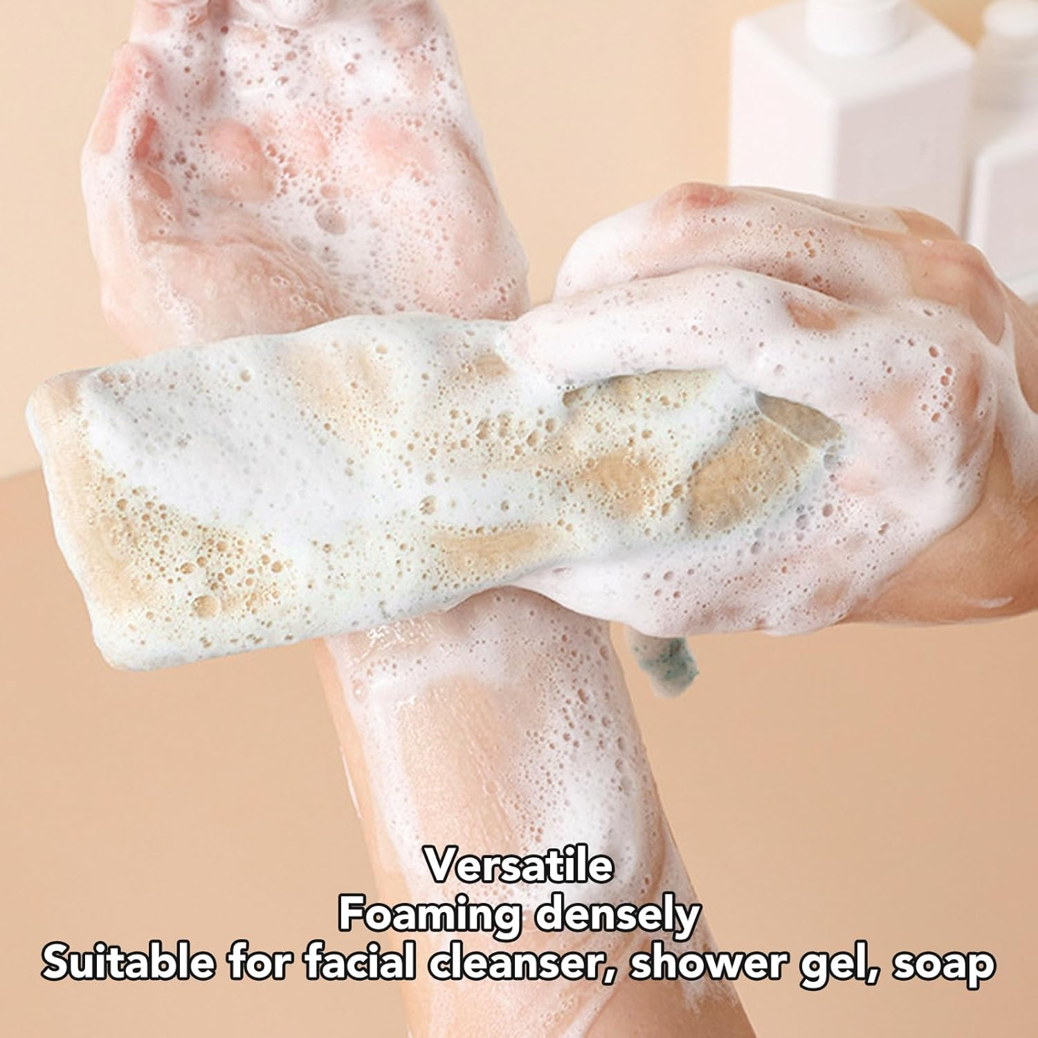 Exfoliating Mesh Soap Pouch, Cleansing Foaming Nets Skin Friendly Multilayer 5 Pcs Hang to Dry for Body Facial Cleaning image number 3