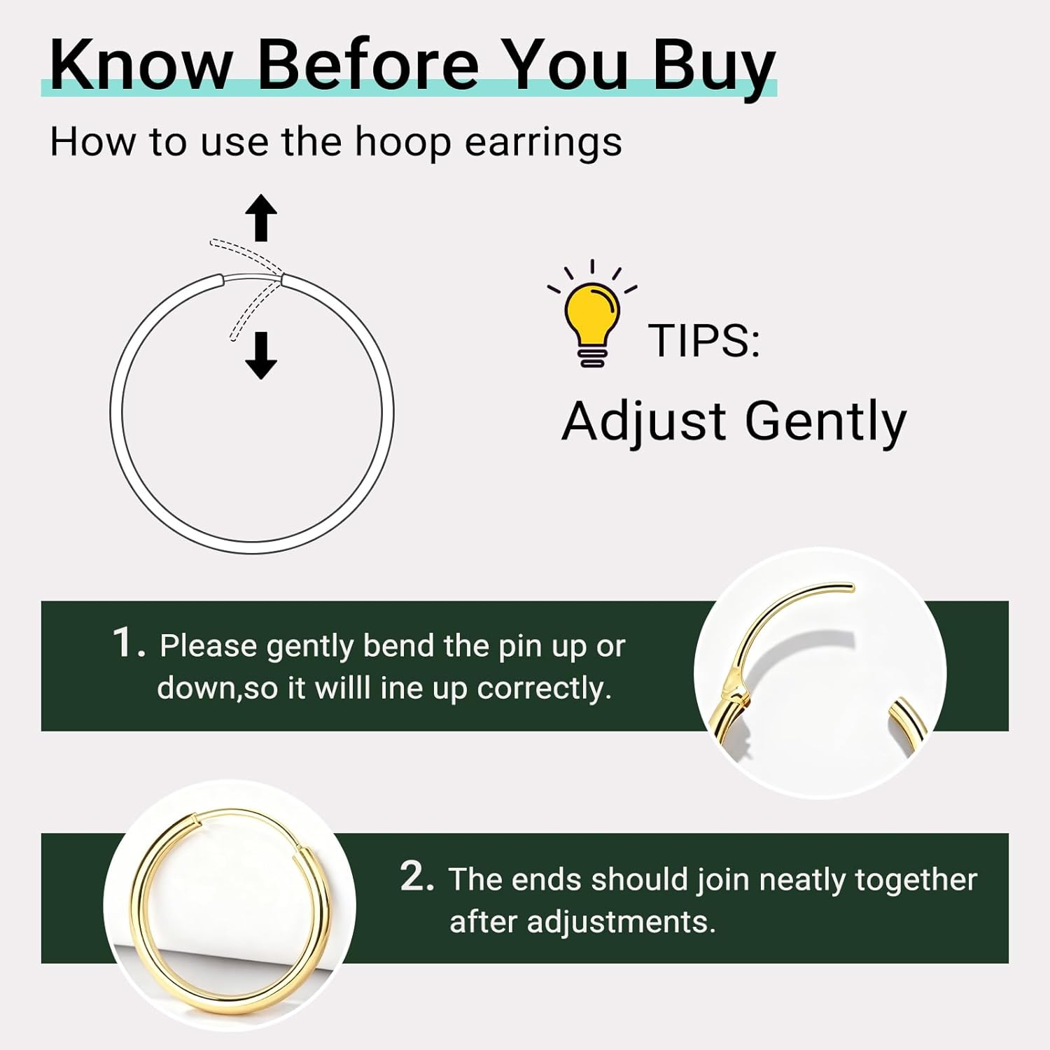 LIAN Hoop Earrings for Women 18K Gold Plated Endless Hoops Stainless Steel 2Mm Thick Simple Lightweight Large Huggie Earrings 30-70MM image number 1