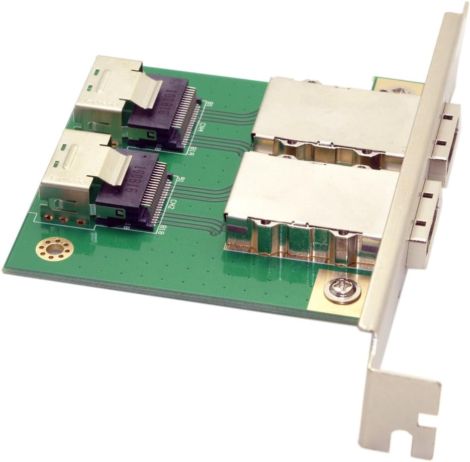Cablecc Dual Ports Mini SAS SFF-8088 to SAS 36Pin SFF-8087 PCBA Female Adapter with PCI Bracket image number 3